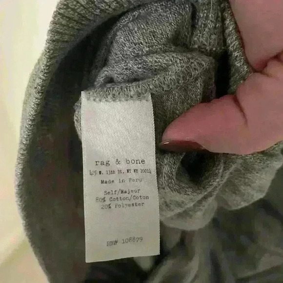 Rag & Bone Sibella Grey Knit Open Back Dress Size Large Tie Waist - Picture 8 of 9